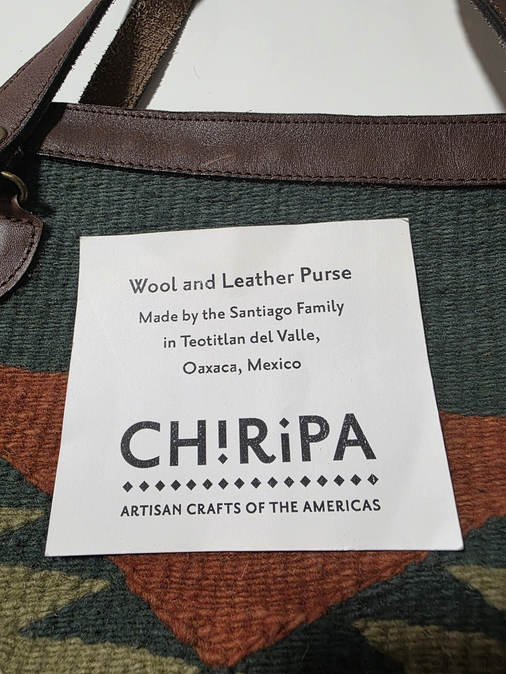 Wool Oaxacan Tote Bag With Leather Accents. NWT - Picture 2 of 6
